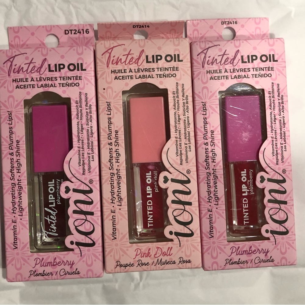 3pack hydrating & plumping Plumberry & Pink Doll Vitamin E enriched lip oils new